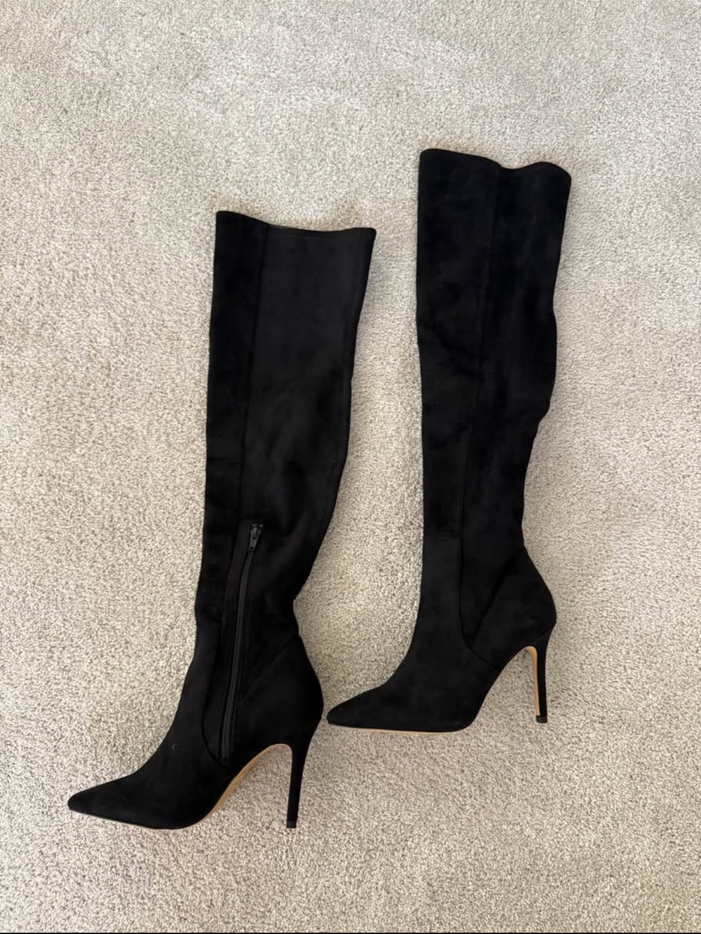 Aldo Black Suede Over-the-Knee Stiletto Boots